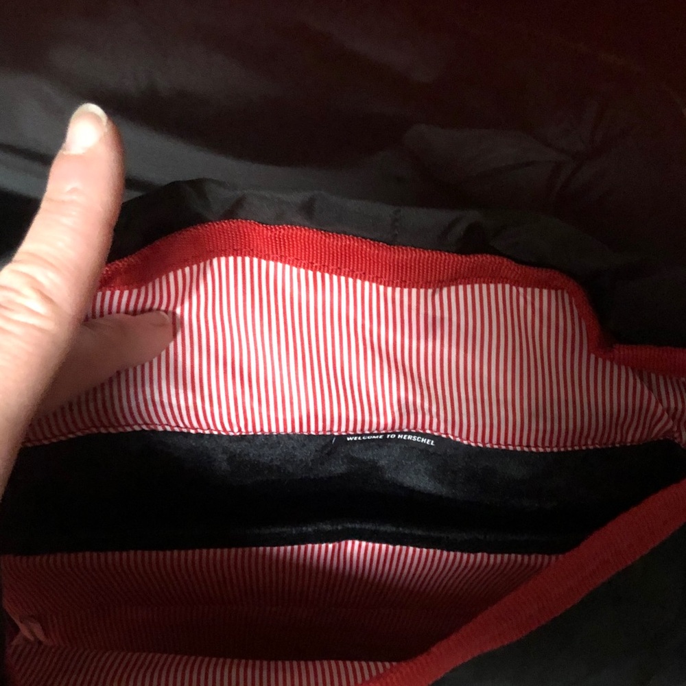 Herschel Supply Company Red & White Striped Backpack Interior - Picture 2 of 4
